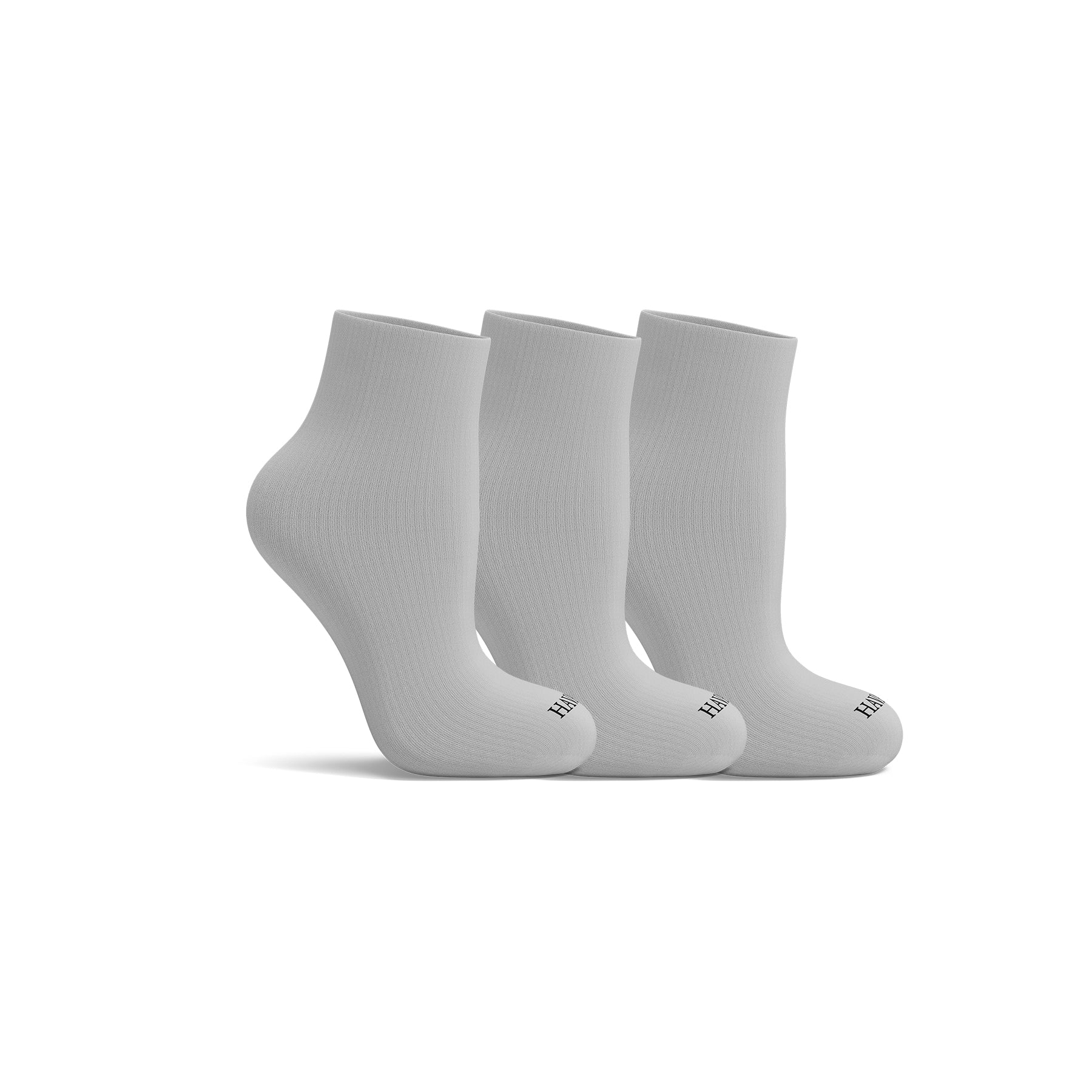 Plain grey half 3 Pack Socks