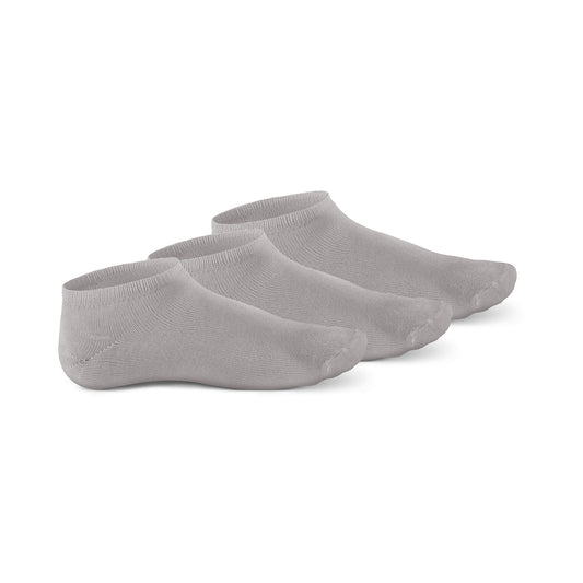 Plain Grey Ankle 3 Pack Socks