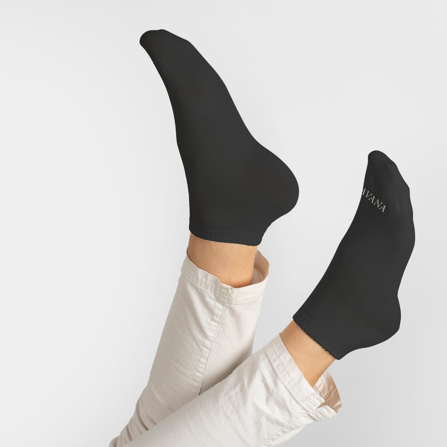 Plain Black Half socks