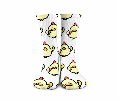 Yellow Chicken Mid Calf Socks