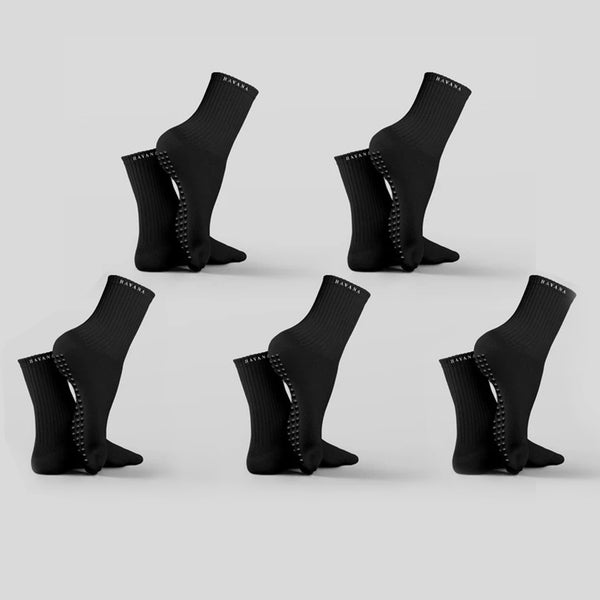Silicon Black 5 pack Havana Mid Calf Socks