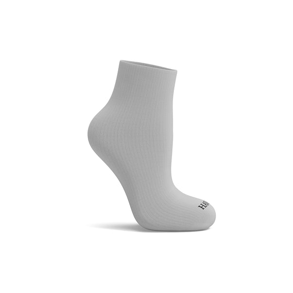 plain Grey Quarter Socks