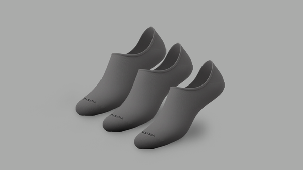 No Show Gray 3 Pack Socks