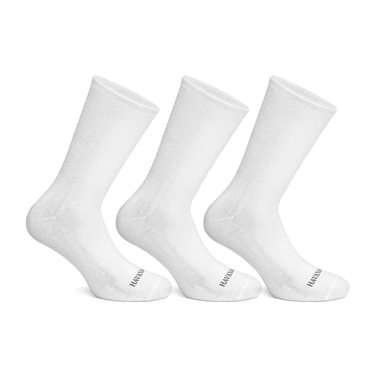 Plain White Tall 3 Pack Socks