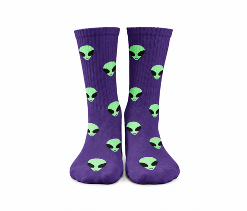 Alien Purple Mid Calf Socks
