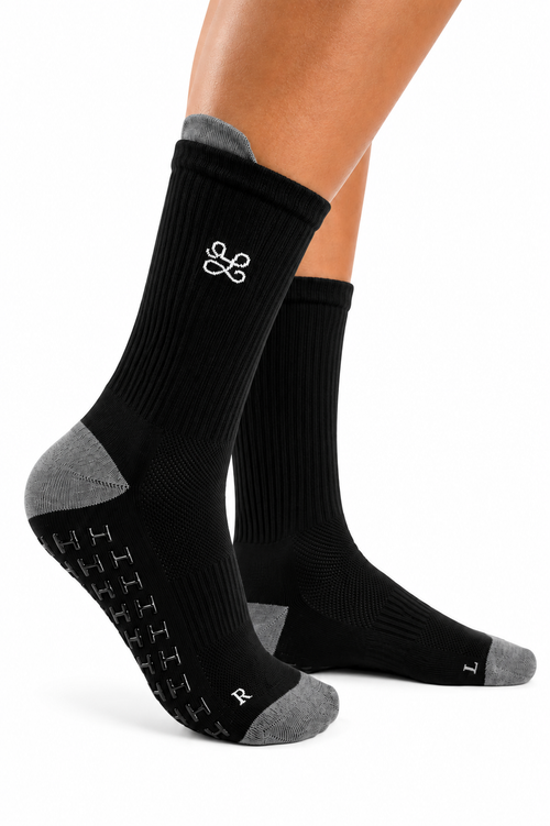 Silicone Black Havana Mid Calf Socks