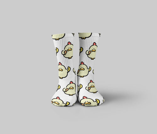 Yellow Chicken Mid Calf Socks
