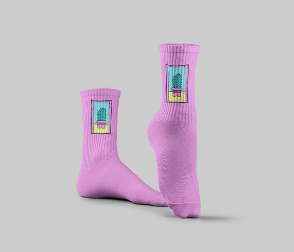 Pink Cactus Socks