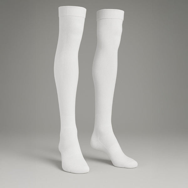 Football White High Knee Socks