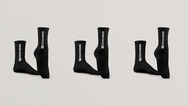 Groom Black Mid Calf 3 pack Socks