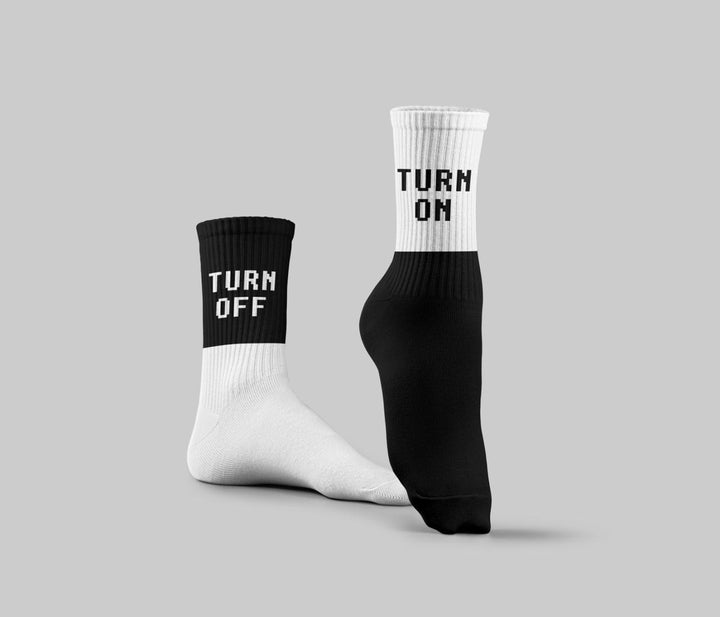 Turn Off & Turn On Mid Calf Socks