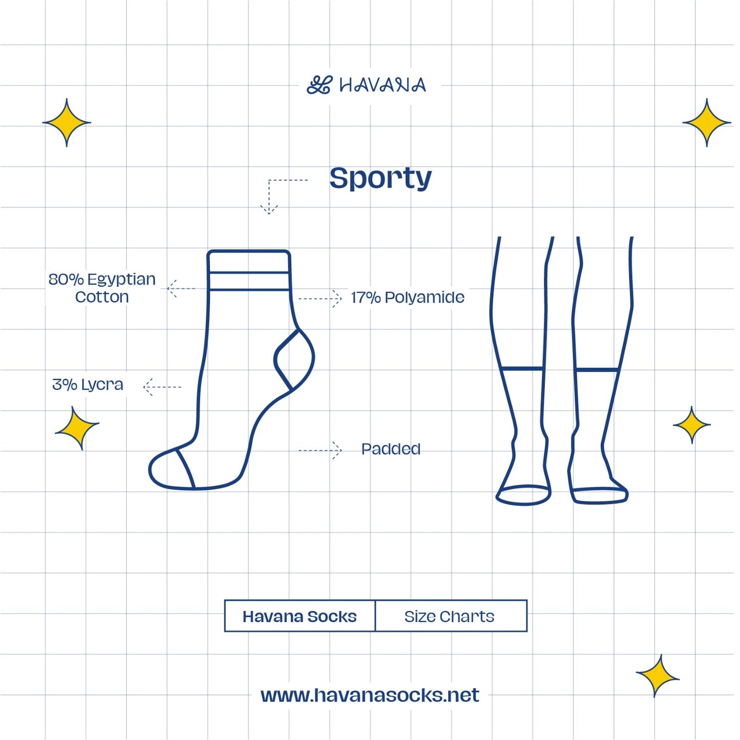 Silicon white 3 pack Havana Socks