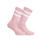 Basic pink with white strips socks