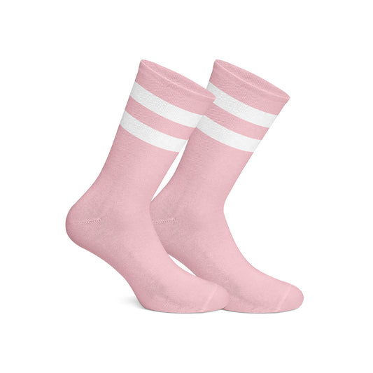 Basic pink with white strips socks