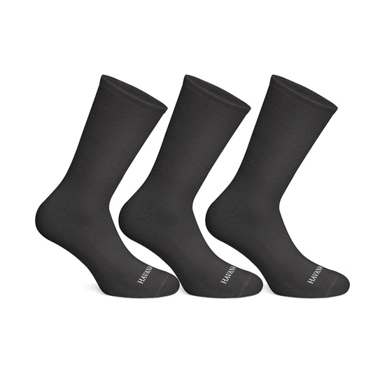 Plain Black Tall 3 pack Socks