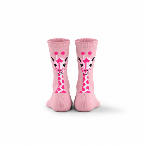 Pinky Giraffe Socks
