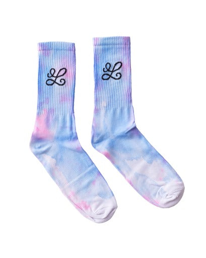 Pink baby blue Tie Dye Socks