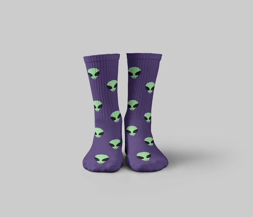 Alien Purple Mid Calf Socks