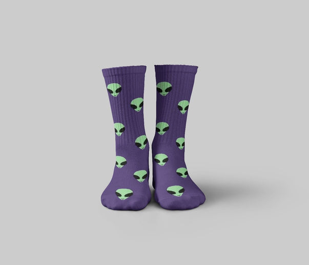 Alien Purple Mid Calf Socks