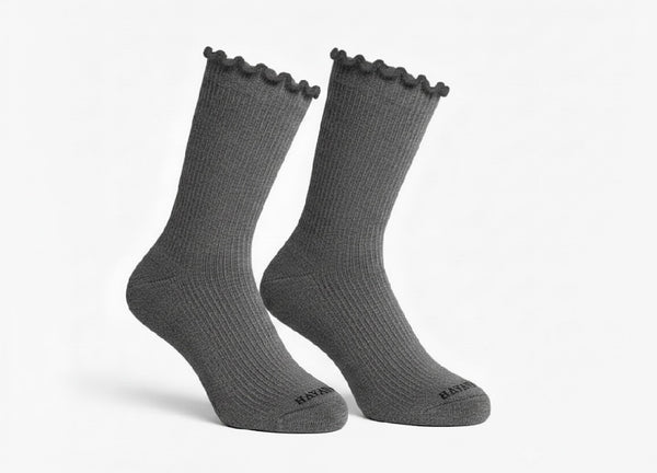 Dark Grey Ripple Socks
