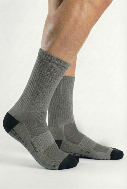 Silicone Grey Havana Mid Calf Socks