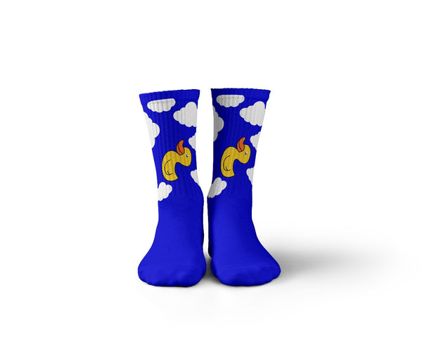 Duck Blue Mid Calf Socks