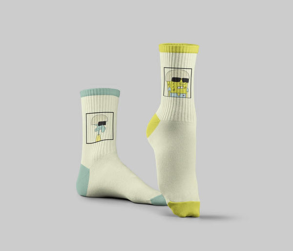 Sponge & Squidward Socks