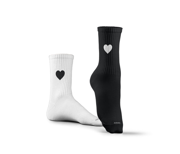 Heart Black & White Socks