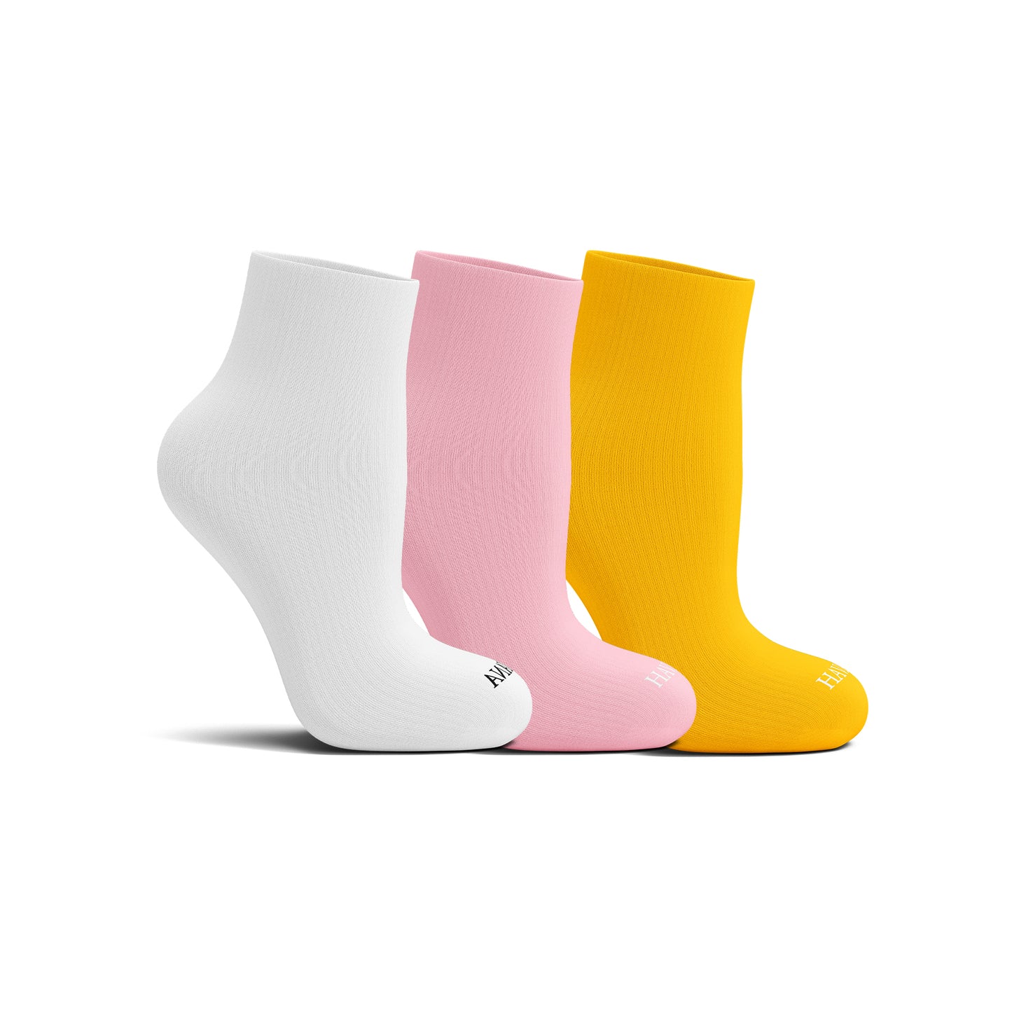 Plain half 3 colors pack socks