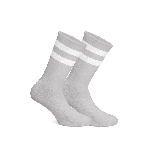 Basic grey with white strips socks