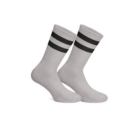 Basic grey with black strips socks