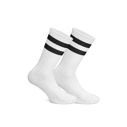 Basic white with black strips socks