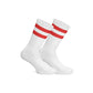 Basic white with red strips socks