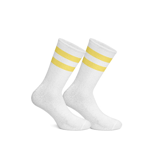 Basic white with yellow strips socks