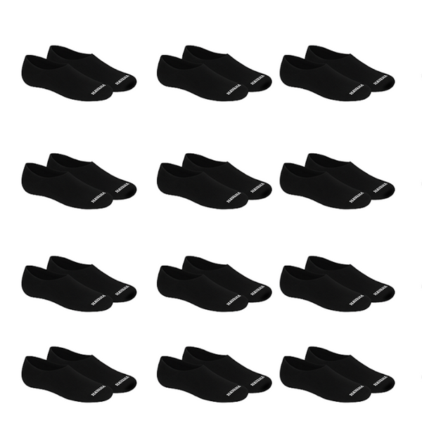 No Show Black 12 Pack Socks