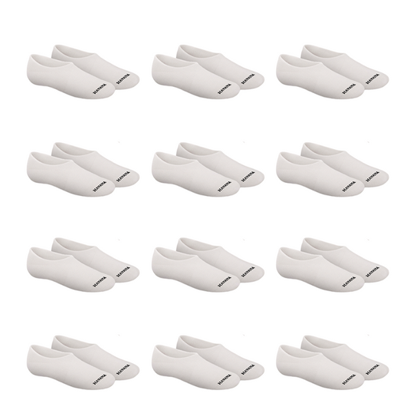 No Show White 12 Pack Socks