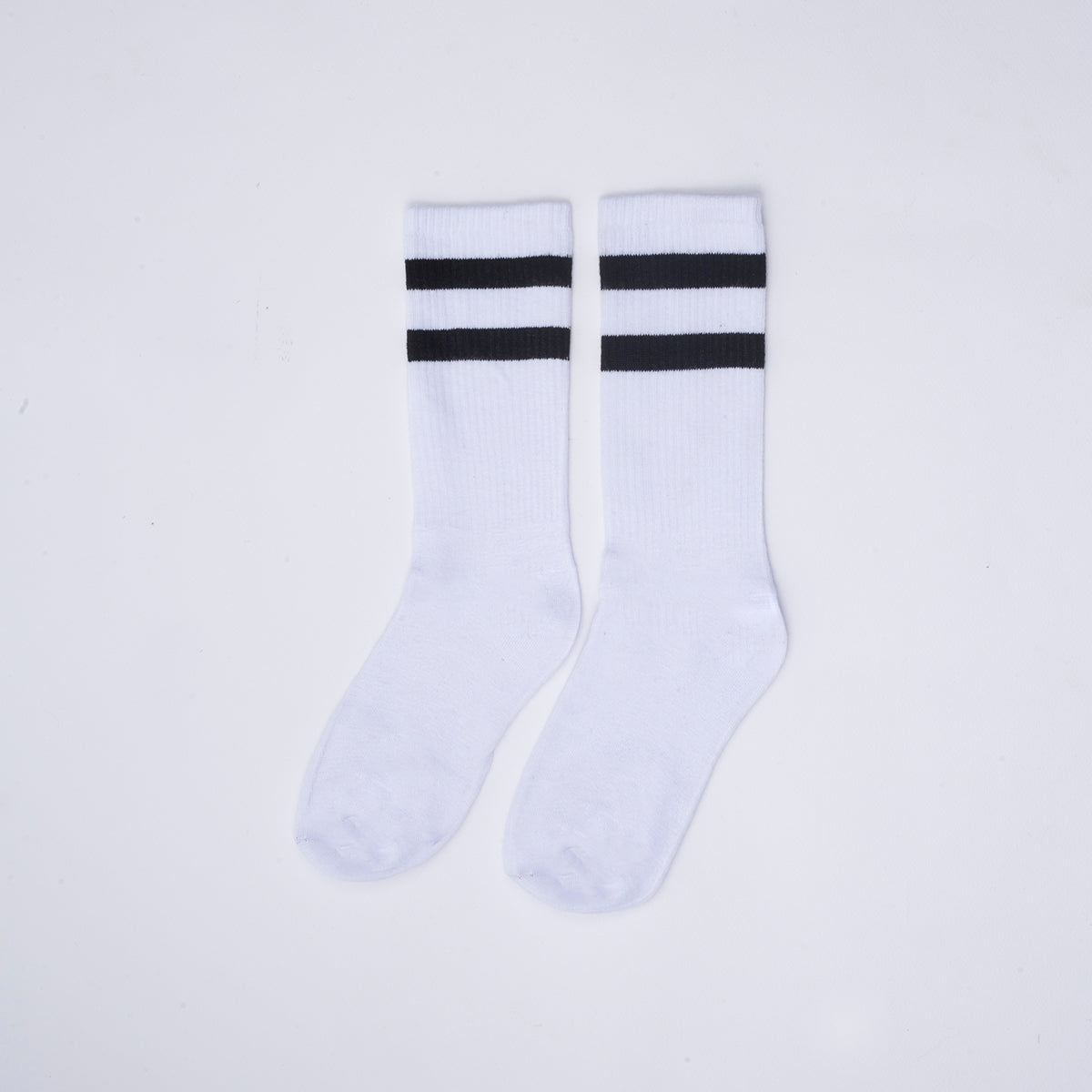 Basic white with black strips socks