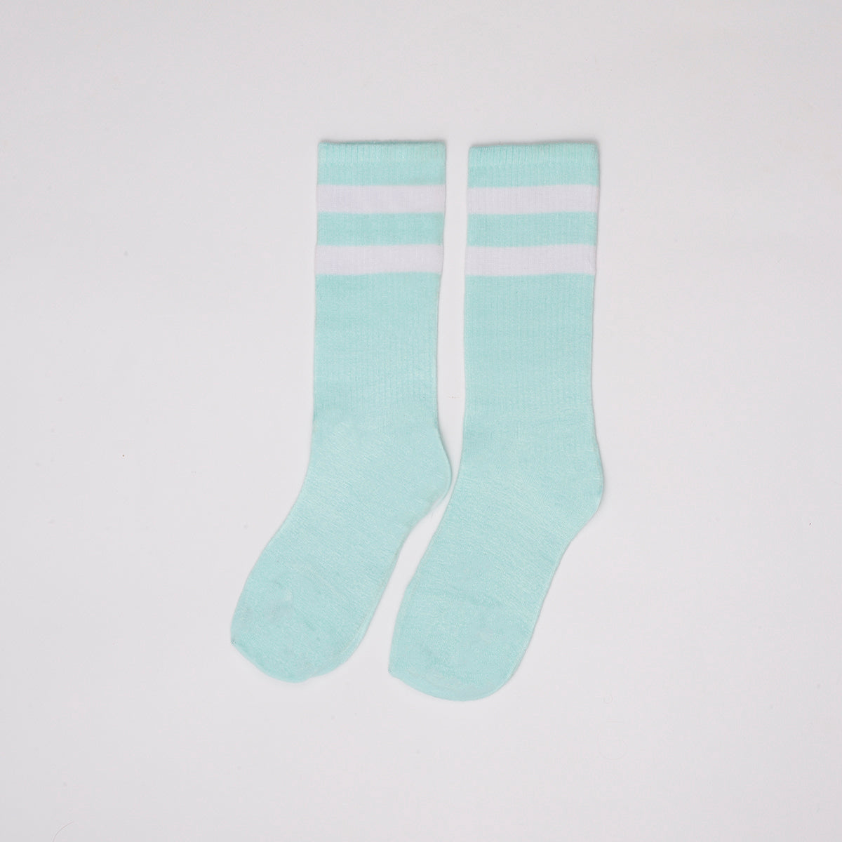 Basic mint with white strips socks